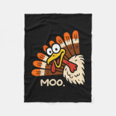 Couverture Polaire Funny Turkey Moo Cow Thanksgiving Fall Autumn Cost (Devant)