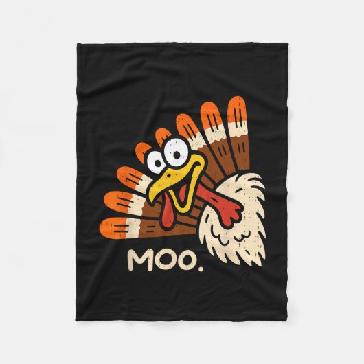 Couverture Polaire Funny Turkey Moo Cow Thanksgiving Fall Autumn Cost (Devant)