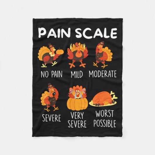 Couverture Polaire Funny Turkey Pain Scale Thanksgiving Cna Er Nurse  (Devant)