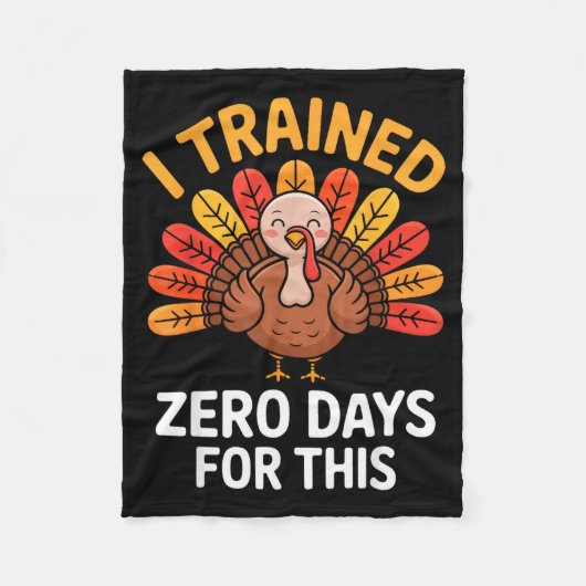Couverture Polaire Funny Turkey Saying Thanksgiving Trot I Trained Ze (Devant)