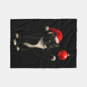 Couverture Polaire Funny Tuxedo Bauble Cat Santa Hat Red Xmas Christm (Devant (Horizontal))