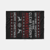 Couverture Polaire Funny Ugly Christmas Cataract Sweater Grandpa Gran (Devant (Horizontal))