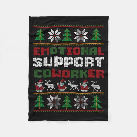 Couverture Polaire Funny Ugly Christmas Sweater Emotional Suprt Cowor (Devant)