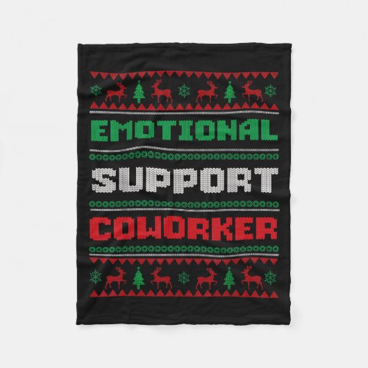 Couverture Polaire Funny Ugly Christmas Sweater Emotional Suprt Cowor (Devant)