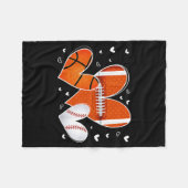 Couverture Polaire Funny Valentines Baseball Basketball Football Hear (Devant (Horizontal))