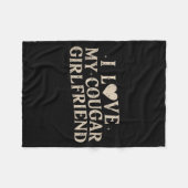 Couverture Polaire Funny Valentine's Day 2025 I Love My Cougar Girlfr (Devant (Horizontal))