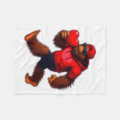 Couverture Polaire Funny Valentines Day Bigfoot Heart Sungles Sasquat (Devant (Horizontal))
