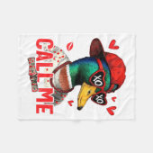Couverture Polaire Funny Valentines Day Call Me Duck Hunting Men Wome (Devant (Horizontal))