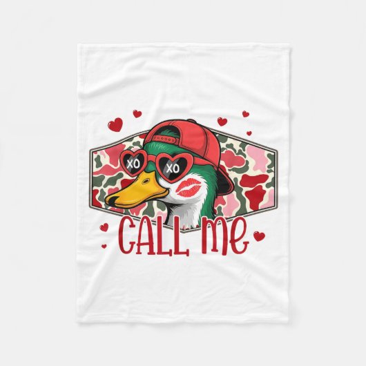 Couverture Polaire Funny Valentines Day Call Me Duck Hunting Men Wome (Devant)