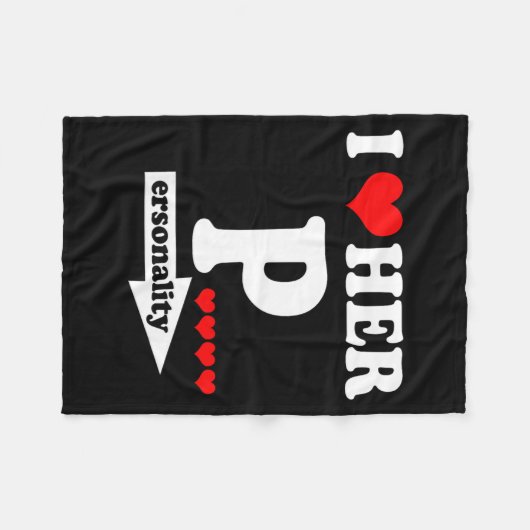 Couverture Polaire Funny Valentine's Day Couple Matching I Love Her I (Devant (Horizontal))