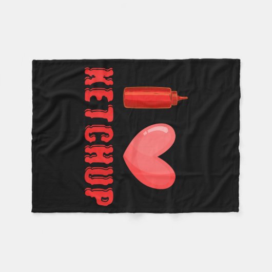 Couverture Polaire Funny Valentines Day Shirt I Love Ketchup Valentin (Devant (Horizontal))