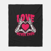 Couverture Polaire Funny Valentines Day Skeleton Heart Mains (Devant)