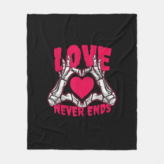 Couverture Polaire Funny Valentines Day Skeleton Heart Mains (Devant)