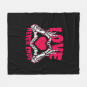 Couverture Polaire Funny Valentines Day Skeleton Heart Mains (Devant (Horizontal))