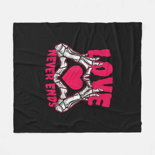 Couverture Polaire Funny Valentines Day Skeleton Heart Mains (Devant (Horizontal))