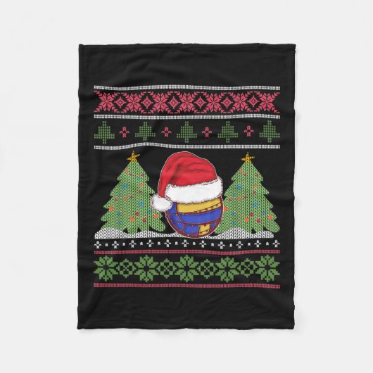 Couverture Polaire Funny Volleyball Team Ugly Sweat Christmas Light (Devant)
