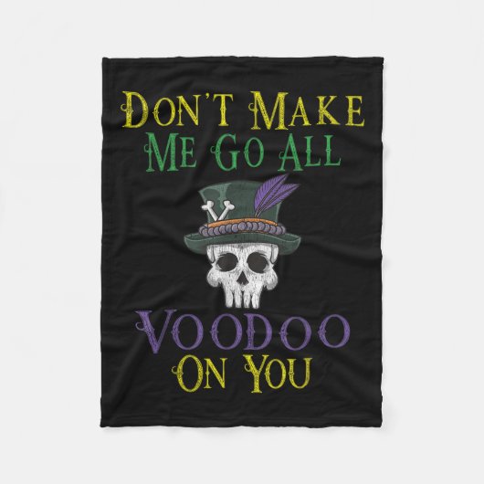 Couverture Polaire Funny Voodoo Quote - Witch Doctor Skull Mardi Gras (Devant)