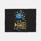 Couverture Polaire Funny Weightlifting Gym Dreidel Menorah Hanukkah W (Devant (Horizontal))