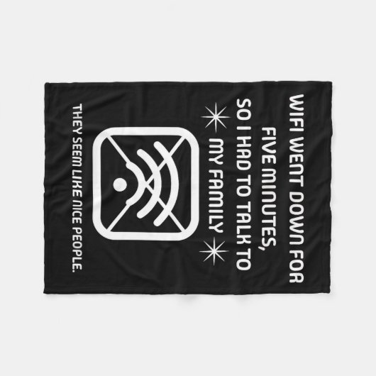 Couverture Polaire Funny Wifi Went Down Quote Computer Nerd Gift  (Devant (Horizontal))