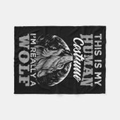 Couverture Polaire Funny Wolf Design Human Costume I'm A Wolf  (Devant (Horizontal))