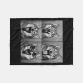 Couverture Polaire Funny Wolf Photo Booth Sungles Dog  (Devant (Horizontal))