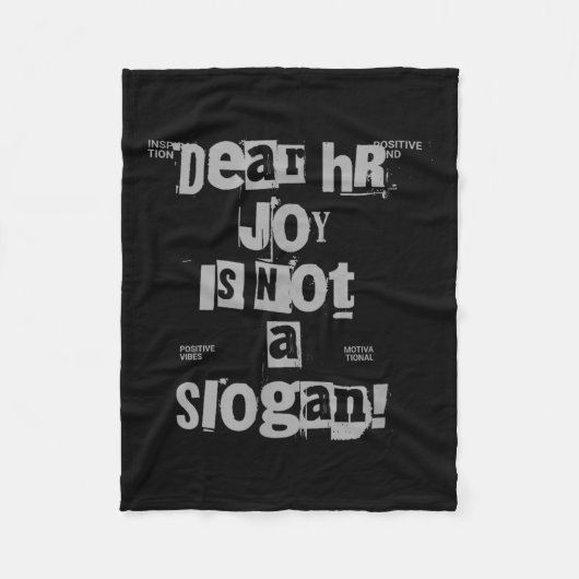 Couverture Polaire Funny Work Tee Dear Hr, Joy Is Not A Slogan  (Devant)