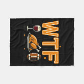 Couverture Polaire Funny Wtf Wine Turkey Football Thanksgiving Dinner (Devant (Horizontal))