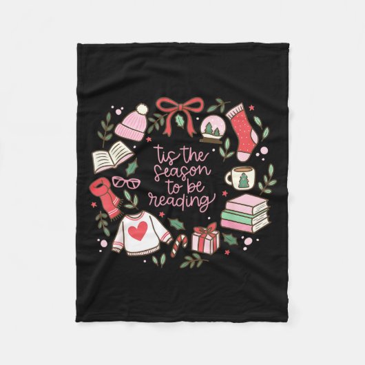 Couverture Polaire Funny Xmas Tis The Season To Be Reading Books Paja (Devant)