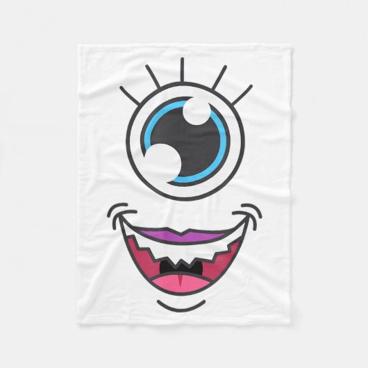 Couverture Polaire Funny Y Monster Eyeball Face Halloween (Devant)