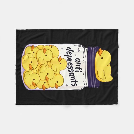 Couverture Polaire Funny Yellow Duck Anti Depressant Jar Zoo Boys Gir (Devant (Horizontal))