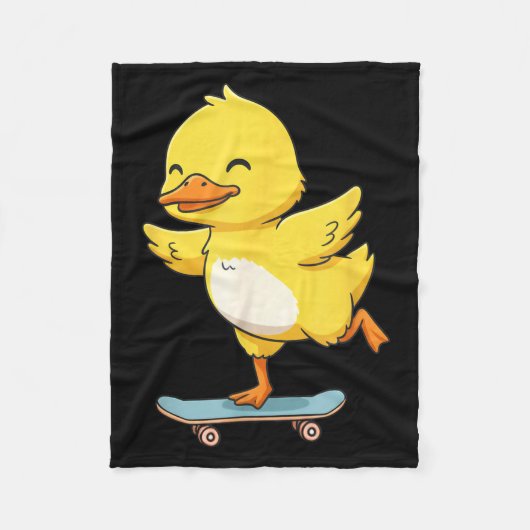 Couverture Polaire Funny Yellow Duck Skater Skateboard Ballerina Zoo (Devant)