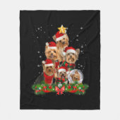 Couverture Polaire Funny Yorkshire Terrier Chien de Noël Arbre (Devant)