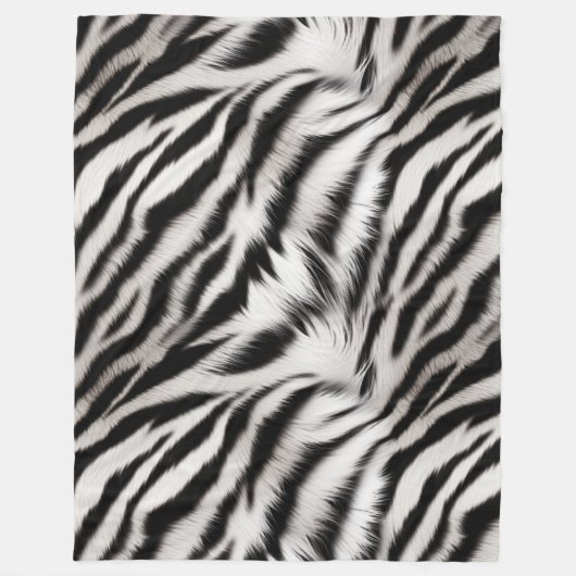 Couverture Polaire Fur d'impression noir blanc Zebra (Devant)
