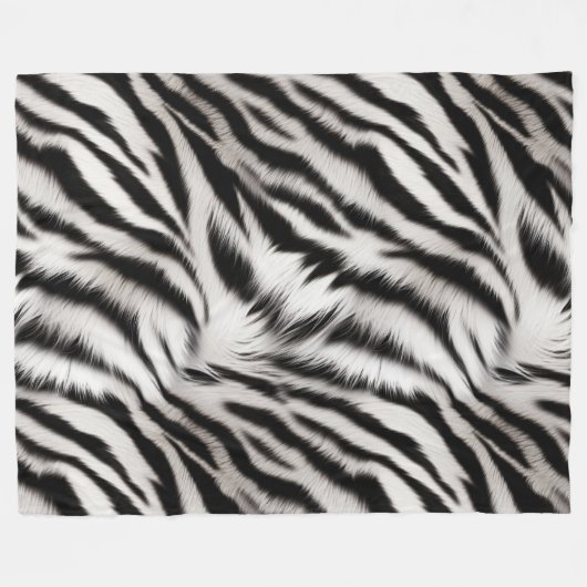Couverture Polaire Fur d'impression noir blanc Zebra (Devant (Horizontal))