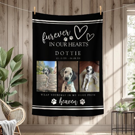 Couverture Polaire Furever Dans Notre Coeur Dog Mémorial Photo Blanke