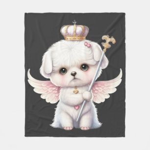 Couverture Polaire Furry Joy : Angel Wing Maltese Chig Puppy Cadeau