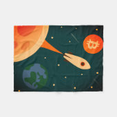 Couverture Polaire Fusée Bitcoin (Devant (Horizontal))