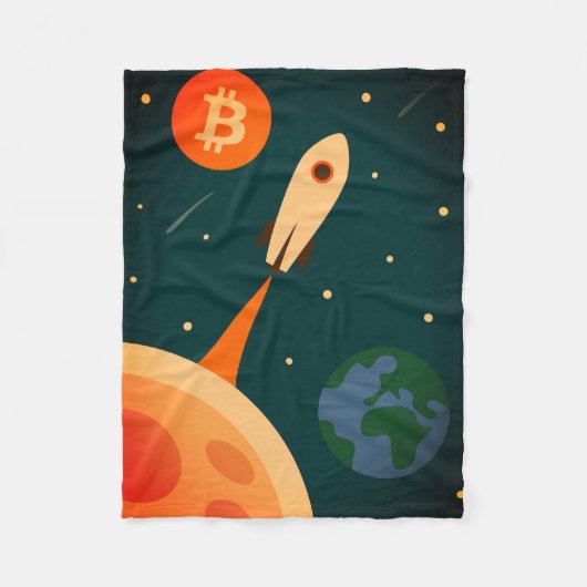 Couverture Polaire Fusée Bitcoin (Devant)
