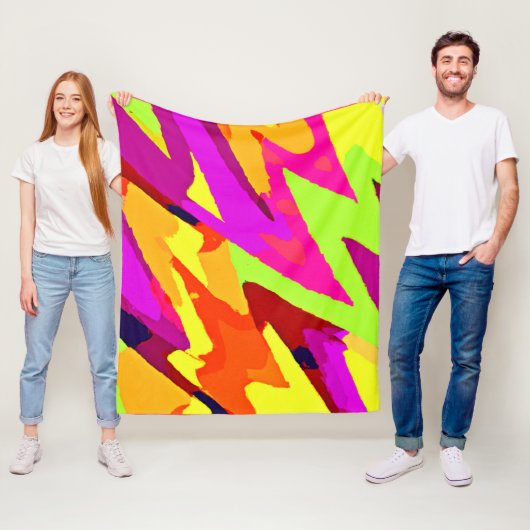 Couverture Polaire Fusion d'art chromatique (En situation)