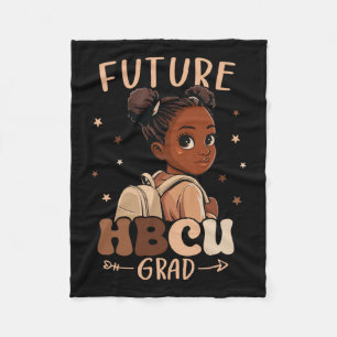 Couverture Polaire Futur Enfant Diplômé Hbcu Fille Noire Afro Mois De