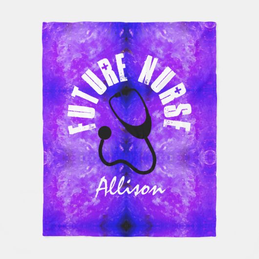 Couverture Polaire Futur Infirmière Stethoscope Marbre pourpre Custom (Devant)