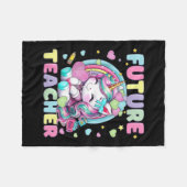 Couverture Polaire Futur professeur de licorne mignonne Création de s (Devant (Horizontal))