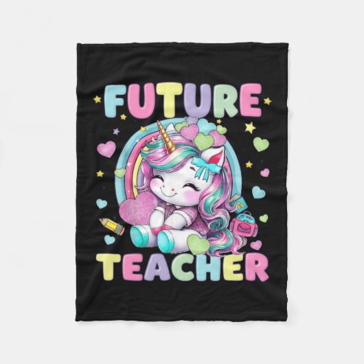Couverture Polaire Futur professeur de licorne mignonne Création de s (Devant)