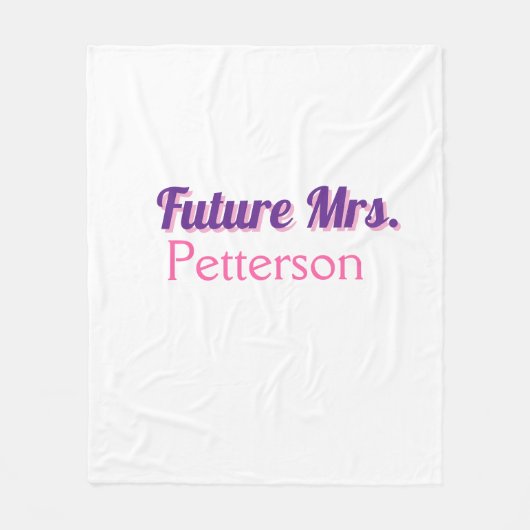 Couverture Polaire Future Mme ajouter nommariée mariage enterrement d (Devant)