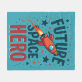Couverture Polaire Future Space Hero Retro Rockship Design (Devant (Horizontal))