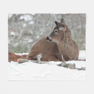 Couverture Polaire Fuzzy White Quail Cerf Fawn