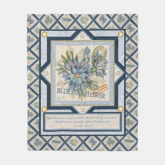 Couverture Polaire G Bureau de création Fleur bleue (Devant)