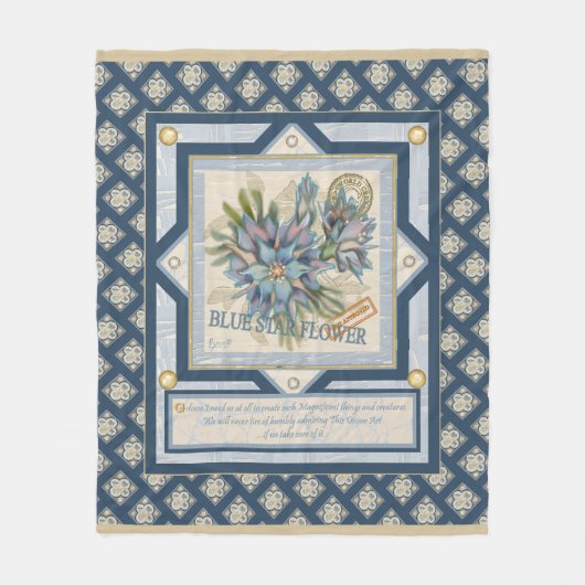 Couverture Polaire G Bureau de création Fleur bleue (Devant)