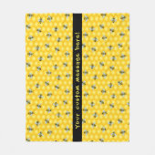 Couverture Polaire Gaffez le motif d'abeille et de nid d'abeilles (Devant)