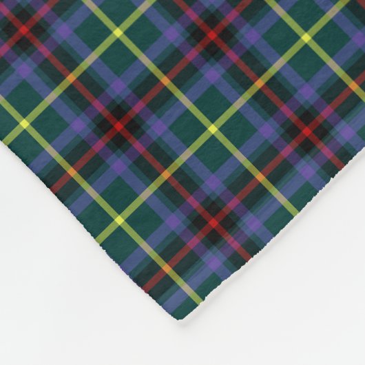 Couverture Polaire Gala Water Scotland District Tartan Fleece Blanche (Coin)